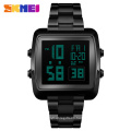 SKMEI 1369 Fashion Men Digital Wrist Watch Rectangle Double Time Countdown Alarm Waterproof Clock Sport Watches